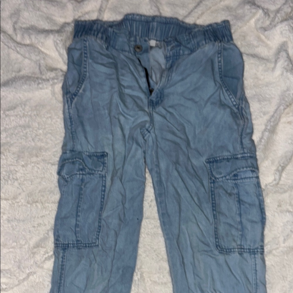 American Eagle Outfitters Blue Cargo Pants Relaxed Fit